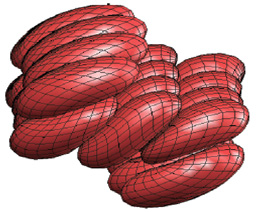 A fast algorithm for simulating vesicle flows in three dimensions