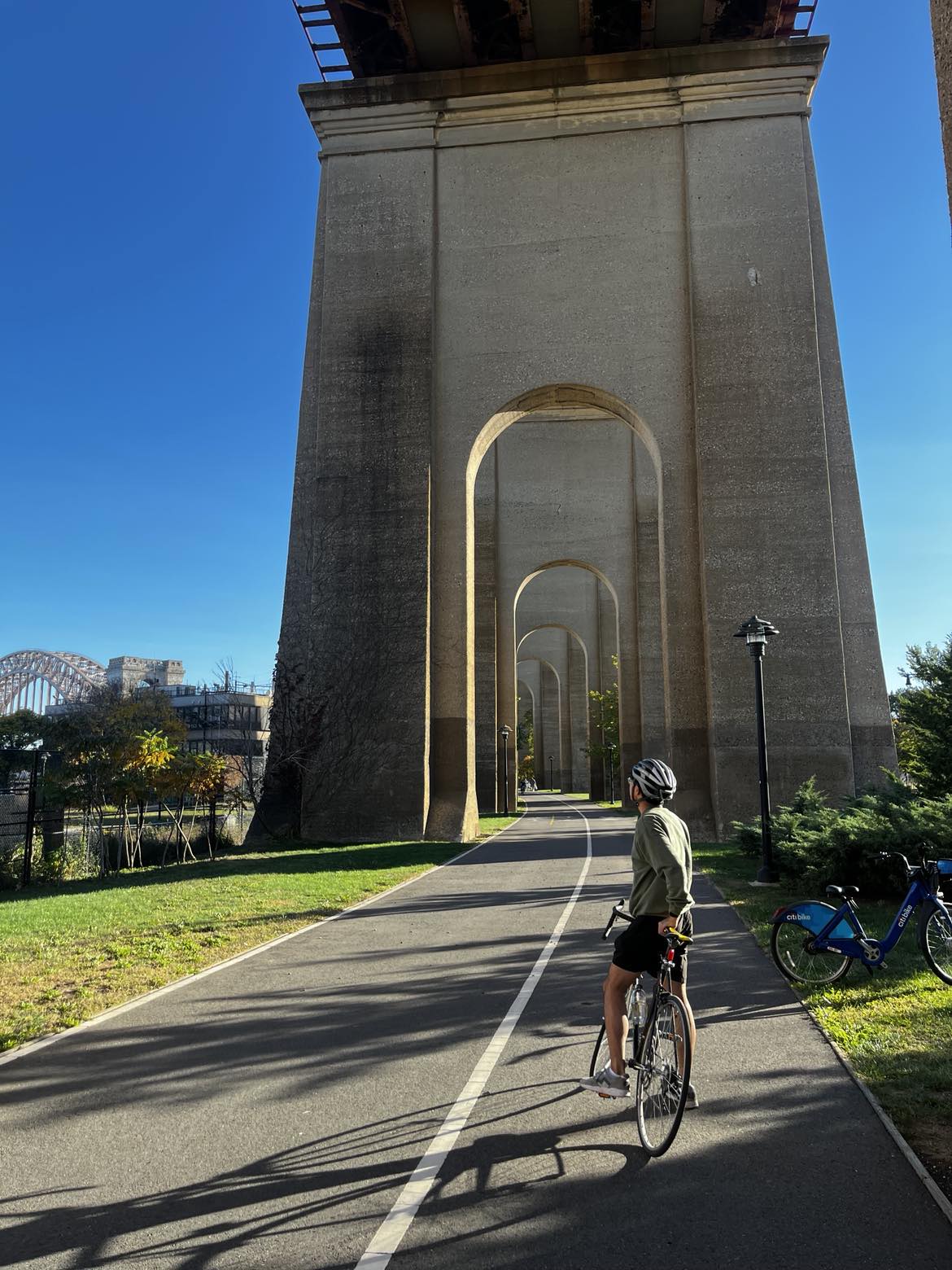 me taking a break from cycling on Randall's Island